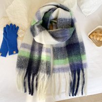 Lazy Yet Gentle Feel ~ Mahai Fur Scarf Woman Big Shawl 100 Hitch Winter Checkered Male And Female Students