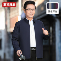 Spring middle-aged dad coat thin middle-aged mens spring and autumn jacket old man spring dress casual lapel top
