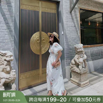 deessesicile Australia small crowdholiday windy oil painting printed cashew with lean tea hysterically long dresses dress dress