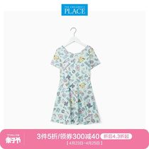 Seaside Holiday Childcare Castle 2020 Spring New Girls Cute Print Short Sleeve Dress