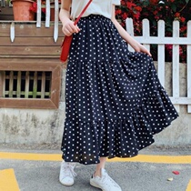 Skirt womens skirt long cover calf hipster 2021 summer new high waist fishtail skirt chiffon polo point dress
