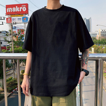 Basic section inside with short-sleeved T-shirt mens casual solid color half-sleeve base shirt summer loose tide brand ins round neck T-shirt