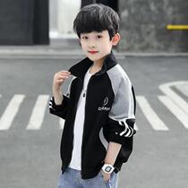 Boy Clothing Boy Jacket Spring Autumn Clothing 2021 New Korean Version Foreign Air Children CUHK Boy Blouses Sportswear Jacket Man