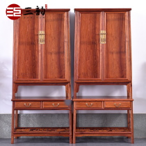 Sanyun Burmese pear antique Chinese style solid wood fillet cabinet living room storage double door carved storage cabinet corner cabinet
