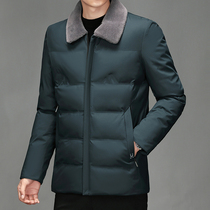 Middle-aged and elderly mens cotton-padded jacket 2021 new cotton-padded clothes mens winter dress lapel mens padded coat