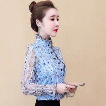 Lace base shirt Women 2020 new autumn fashion temperament chiffon shirt ladies jacket foreign style little shirt