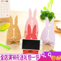 Korean creative cartoon shape mobile phone holder Cute bunny mobile phone stand Wooden mobile phone stand Mobile phone bracket