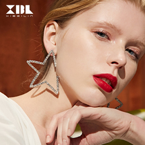 European and American personality exaggerated five-pointed star stud earrings womens 2021 new fashion high-end sense of light luxury earrings temperament atmosphere earrings