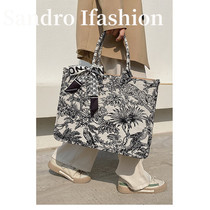 Sandro Ifashion tote bag women 2021 new large capacity fashion canvas shopping bag shoulder bag