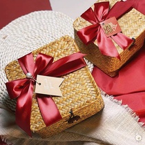 Bridesmaid gift box Empty box Wedding engagement candy box Birthday surprise gift box Handmade rattan woven basket