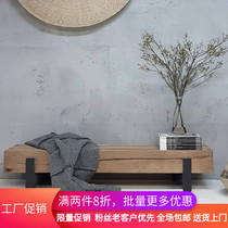 Homestay retro log long stool creative simple shoe stool light luxury rectangular low stool decorative stool living room entrance