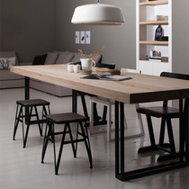 Solid wood conference table long table American loft solid wood desk rectangular simple modern industrial style office furniture