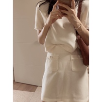 Spot-on-spot Joo Korea Fresh Waffles Pie Fur Sleeve Side Coat Short Skirt Suit D