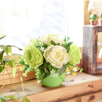 Fan makeup Simple home decoration Round ball vase Table floral simulation flower suit Living room decoration fake flower