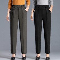 Mother Pants Spring Fall Outside Wearing 2022 New Loose Straight Cylinder Big Code Middle Aged Girl Pants Mom Loaded Spring Clothing