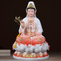 Guanyin Bodhisattva Home Sitting Lotus Guanyin Buddha statue for home Han Baiyu South China Sea Send Son Watching the Sambits Three Saints