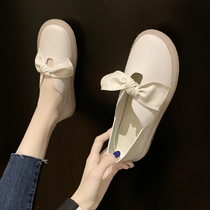 Tide Cards 2022 Summer Non-slip Soft Bottom Pregnant Women Shoes Womens Single Shoes 100 Hitch Breathable One Foot Pedal Soft Leather Little White Shoes Leather Shoes