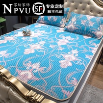 NPVU Thai latex mat three-piece set Tencel air-conditioning soft mat 1 5 ice silk 1 8m bed foldable washable