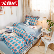 Student bed three-piece cotton cotton Korean lace quilt cover single bed dormitory princess style girl heart sheets