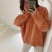 Zhoumu Wood 90% wool 10% cashmere bat sleeve turtleneck sweater women autumn and winter New loose wool coat