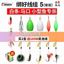 Luya fake bait fresh water to kill wild fishing horse mouth white strip does not hurt line melon seeds sequin line set tied set set to booster