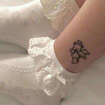 67 ins Wind feet naked cartoon lines bear tattoo stickers waterproof female durable dark cute hipster