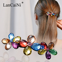 Hairclip headdress clip hairpin Korean Joker elegant Lady small rhinestone side clip spring clip Korean hair jewelry