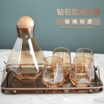 Light luxury diamond type cold water bottle water Cup household set Nordic creative glass water jug jug pot cool water bottle