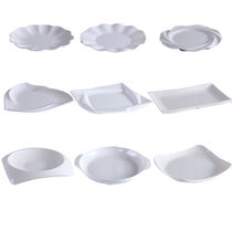 Melamine imitation porcelain pattern wave side plate plastic shaped square disc European KTV fruit plate cold dish dish creative plate