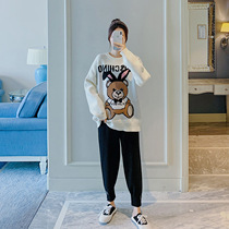 Gats up overweight pregnant women Pregnancy Sweater Fur Coat Autumn Winter Fashion style Wear Knit Undershirt Relaxation Outside of Casual Wear Casual