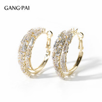 Silver needle exaggerated big earrings female 2021 New Tide personality Net red senior sense ear nail sex cold wind summer earrings