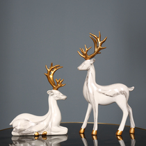 New Chinese Elk Deer Swing Piece Creative Modern Light Luxury Living Room Home Wine Cabinet Decorations Interior Soft Dress Upscale Furnishing