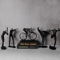Creative simple modern home decoration bicycle golf study bedroom personality black character sports ornaments