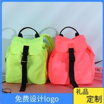 2021 new backpack fashion trend simple fluorescent color back casual soft surface backpack custom logo