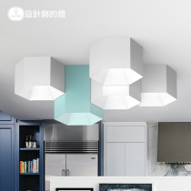 Designer lights Personality creative Simple modern Nordic living room Bedroom aisle Geometric Macaron ceiling lamp