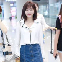 Retro Port Taste Shirt Ulzzang Shirt Loose Long Sleeve Han Edition 100 Hitch A New Snow-spinning Shirt Blouse