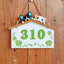 Customizable house number creative home decoration cartoon wooden listing European style personality House sign