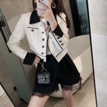 Small fragrance short small coat womens 2021 spring and winter new loose French fashion wild white top small man