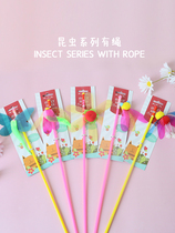 Puff Cat Amy Carol Insect Series Funny Cat Stick Self-Happy Interactive Cat Toys Flashing Chips Bite Bionic