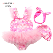 Mermaid swimsuit skirt girl swimsuit 2021 new foreign style Korean summer children Mermaid swimsuit