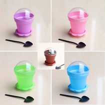 Potted Wood chaff cup cake Cup potted cup thickened West Point ice cream flower pot yogurt mousse cup with lid spoon