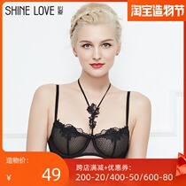 Love group beloved underwear flower language drunk 3 4 beautiful neck lace embroidery thin cup bra SL13M41