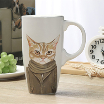 Edo cute cat ceramic cup simple literary creative large capacity mug coffee cup office water cup 1