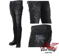 South Korea imported motorcycle rider riding jeans summer thin slim embroidery jeans CDP707