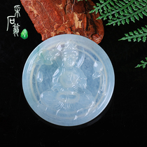 Quarrying Weng natural Burmese jade Guanyinpendant A goods ice species exquisite and delicate jade pendant with certificate