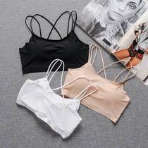  Japan summer ice silk beauty back sling net red explosive chest-wrapped female bandeau anti-light cross-over small vest thin