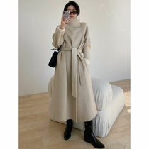 2021 autumn and winter New Albanian thick woolen coat double-sided cashmere woolen coat womens long