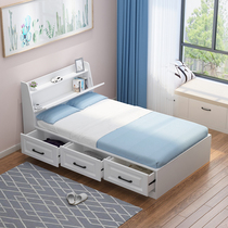 Nordic single bed modern simple bedroom drawer storage bed high box bed living room sofa bed tatami study