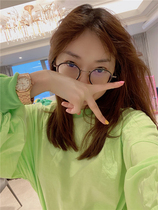 BORAKOO Koreas East Gate summer this year Good ~ color green ultra-thin lantern sleeve t-shirt