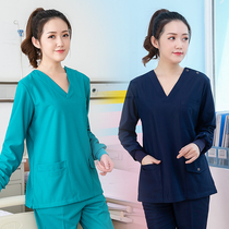Hand wash clothes women long sleeve doctor clothes men brush hand clothes brush clothes dental short sleeve operating room cotton Korean overalls